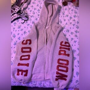 Gray Hoodie with Red Text